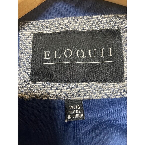 Eloquii Jacket Size 14/16 Soft Gray Knit Moto Full Zip Asymmetrical - Picture 8 of 10